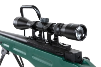 Karabin snajperski ASG Snow Wolf SW-98 z dwójnogiem, lunetą i tłumikiem