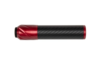 Silenciador de carbono DSL2 36x150mm - Rojo