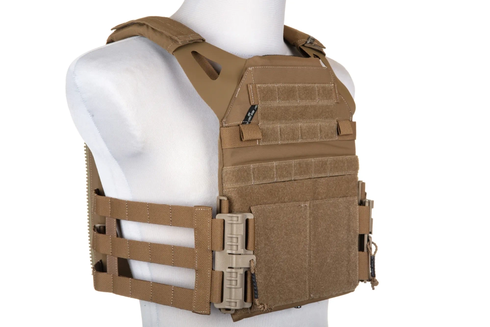 Chaleco plate carrier Ape Force Gear JPC 2.0 Marrón coyote