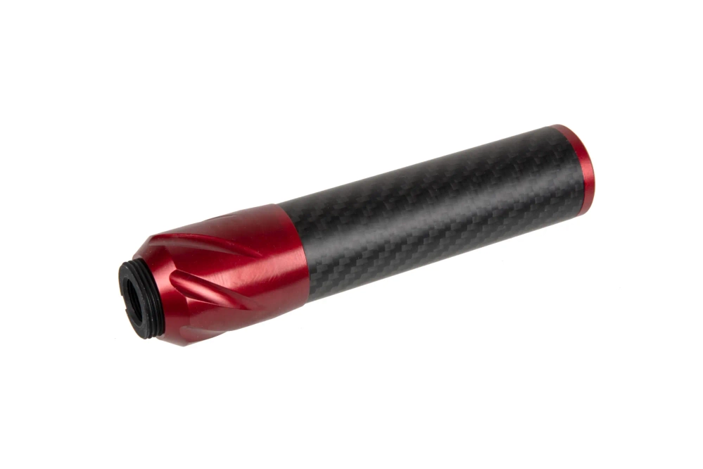 Silenciador de carbono DSL2 36x150mm - Rojo