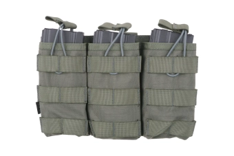 Triple Open I Pouch for AK/M4/G36 Magazines - Ranger Green