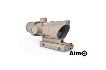Airsoftová zbraň dalekohled ACOG 4X32C (s osvětlením optickými vlákny) - hnědý