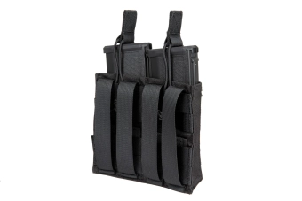 Podwójna ładownica Laser-Cut MOLLE na 2 magazynki typu M4/M16 - czarna
