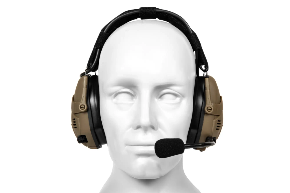 Taktyczne słuchawki aktywne Bluetooth HD-16 - Tan