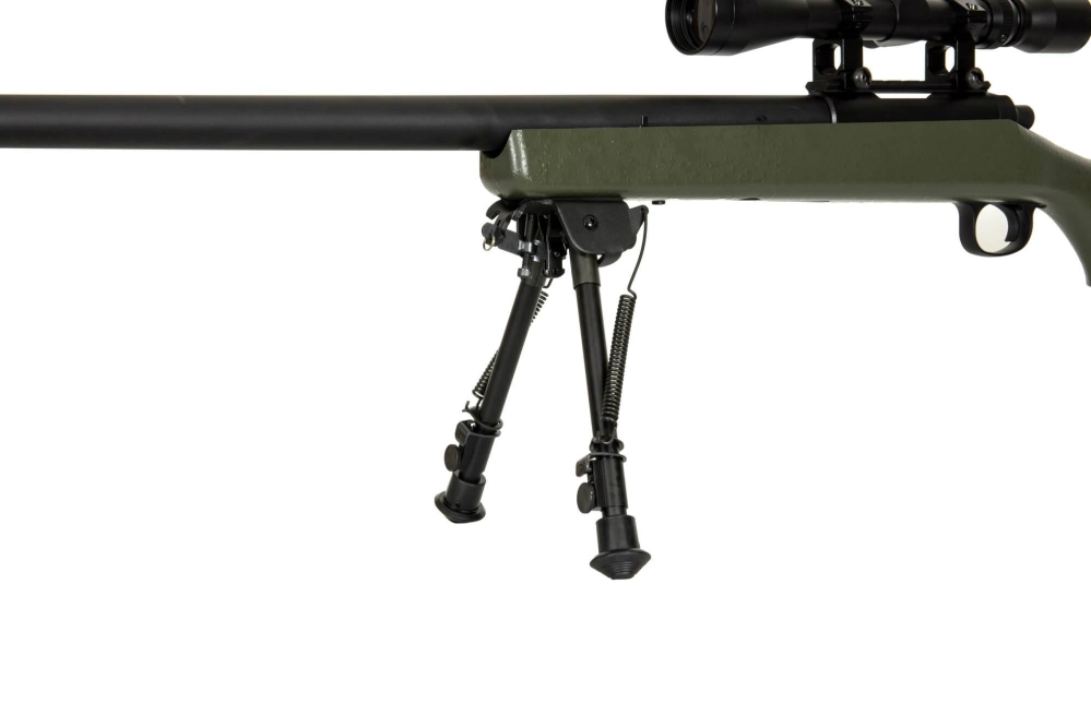 Fusil de airsoft rifle de francotirador SW-10 (con mira y bípode) - verde oliva