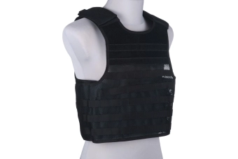 Light mesh plate carrier type tactical vest - black