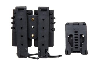 Drager voor 2 9mm magazijnen Wosport Urban Assault Quick Pull Zwart