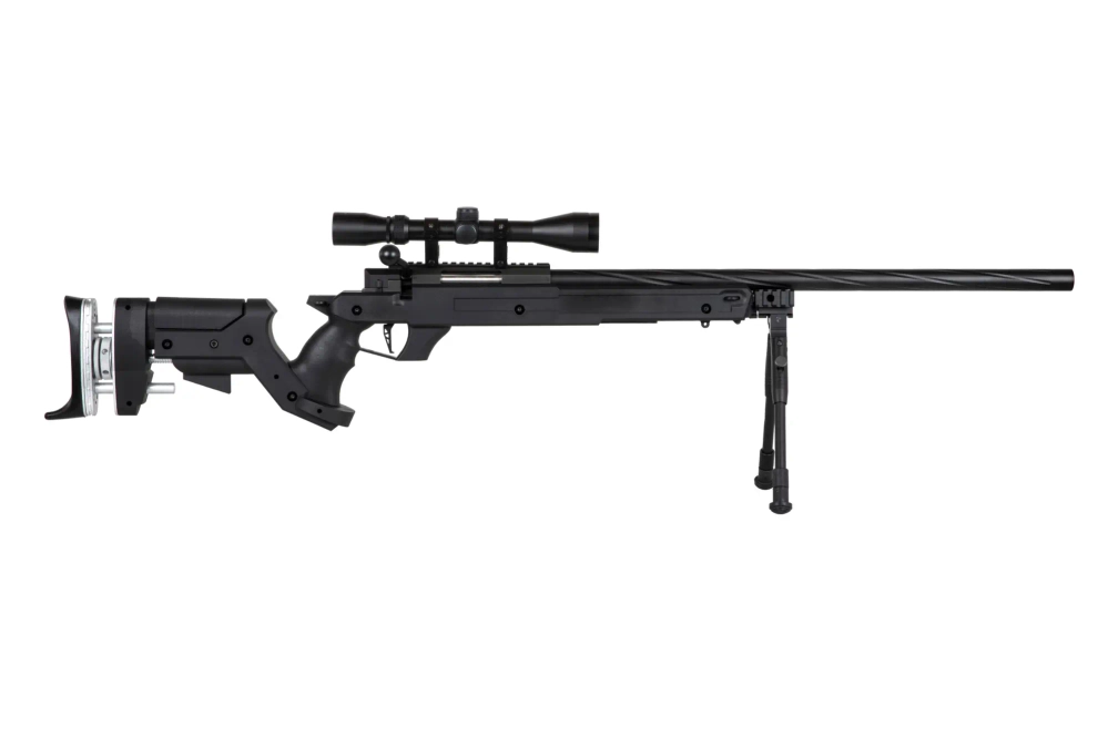 Réplique de sniper SA-S13 EDGE™ avec lunette et bipied - noir