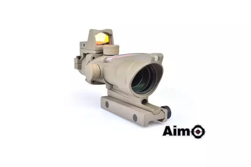 Replika lunety ACOG 4X32C (z podświetleniem światłowodowym i celownikiem RMR) - tan