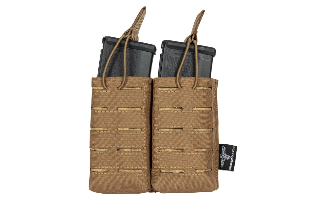 Laser-Cut MOLLE funda doble para 2 cargadores tipo M4/M16 - Tan