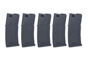 Lot de 5 chargeurs en polymère à mid-cap 120 billes Specna Arms Noir