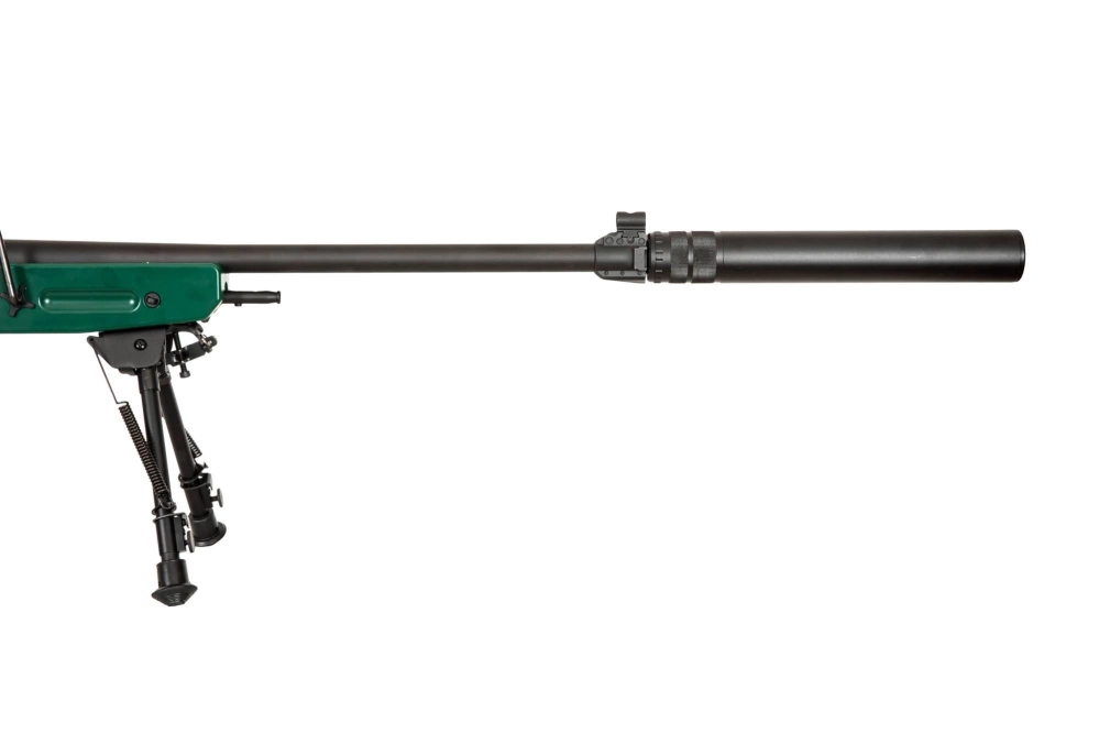SV-98 CORE™ sniper rifle replica with bipod, scope and sound suppressor - russian green