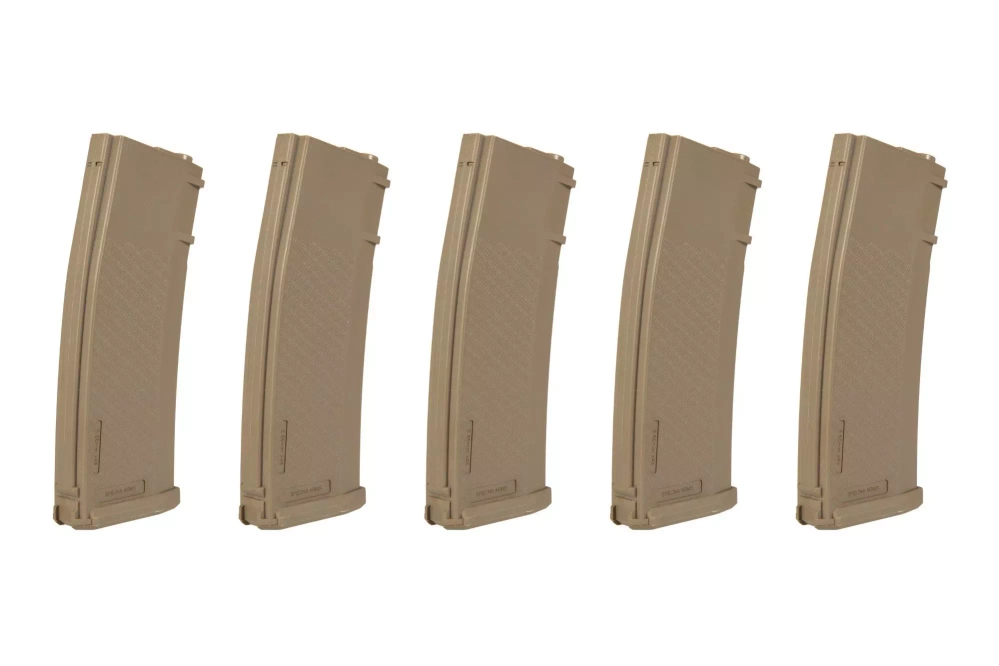 Set van 5 S-Mag Mid-Cap magazijnen voor 125 kogels - bruin