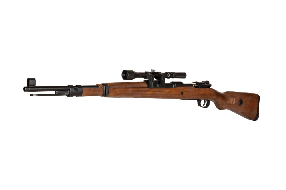Airsoft pušky Kar98k (pružina) - dřevěná verze + dalekohled