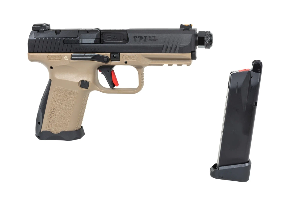 Cybergun x SAI Canik TP9 Elite Combat Green Gas Half-Tan airsoft Pistol