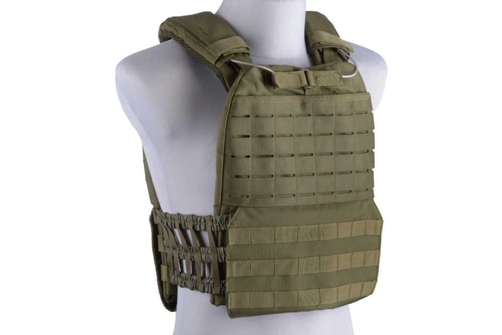 Molle/laser-cut plate carrier vest - olive green