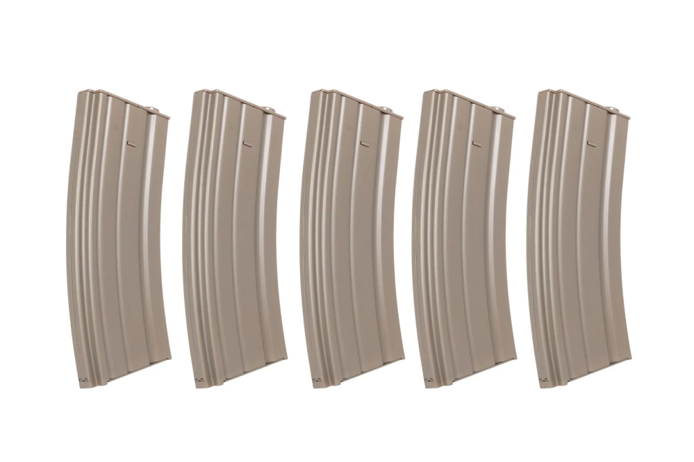 Set van 5 metalen magazijnen met echte kap 30 kogels Specna Arms Flat Dark Earth