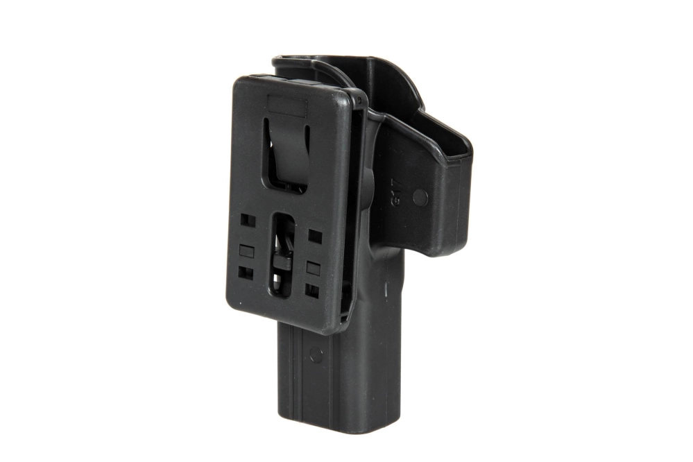 Release Button Holster with Belt Clip for Glock 17 Pistols - Black 