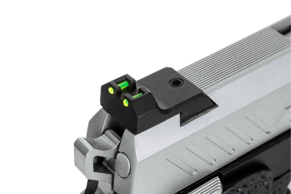 Replika pistoletu Hi-capa 5.1 Split Slide - czarna / chrom (z celownikiem BDS)