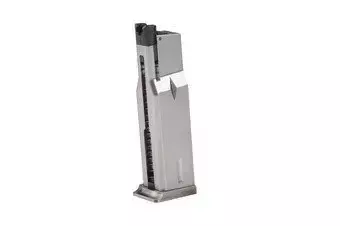 Chargeur gaz low-cap 15 balles pour répliques WE Mak - Argent