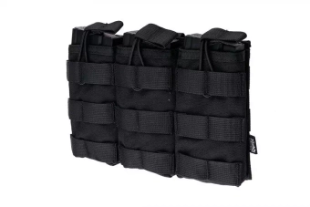 Funda triple Open I para cargadores AK/M4/G36 - negro