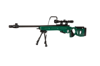Fusil de airsoft rifle de francotirador SV-98 CORE™ con visor, bípode y silenciador - verde ruso
