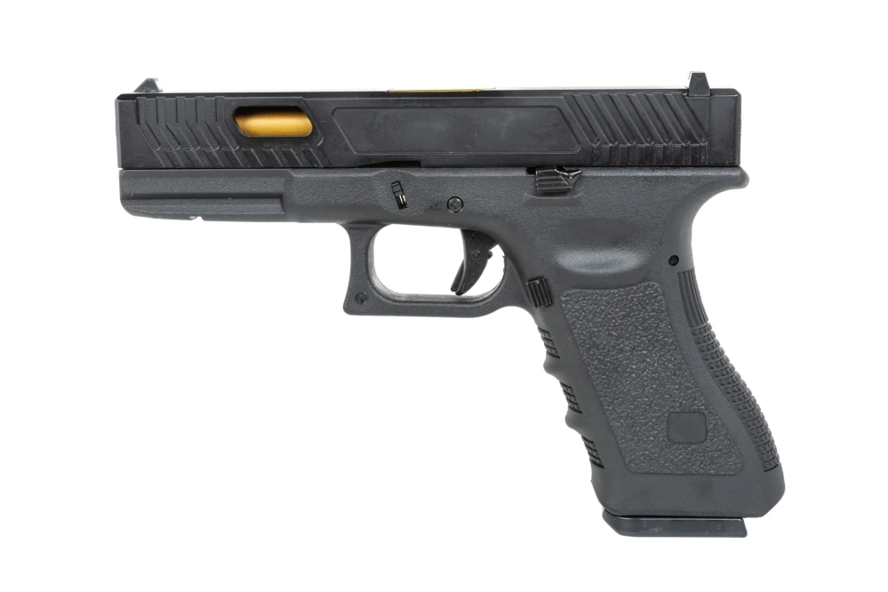 Pistola East Crane EC-1104 airsoft Negra y dorada