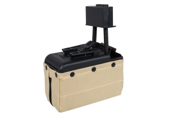 Elektrický zásobník A&amp;K na 2000 kuliček pro repliky M249 Tan