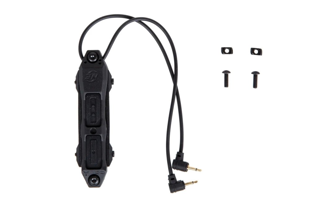 Dubbele schakelaar gel (2,5mm) Zwart