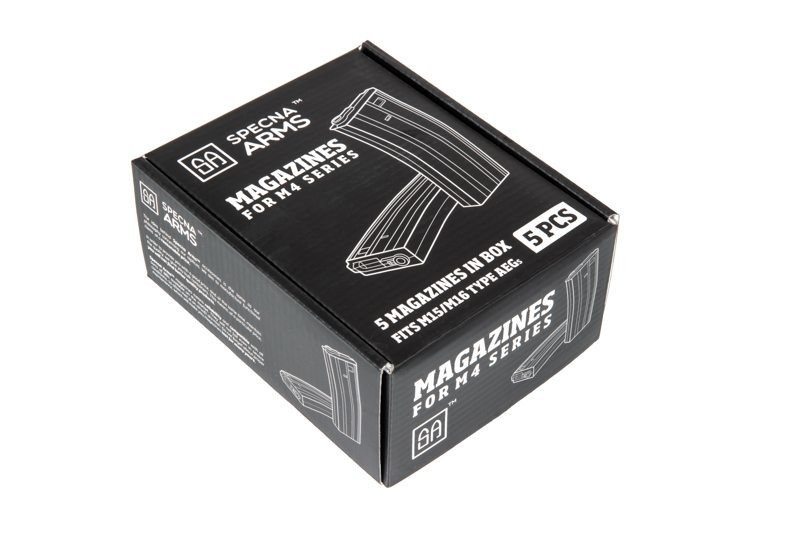 5pcs set - 30rd real-cap magazine for M4/M16 - tan