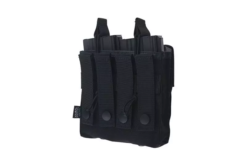 Double Open Top 2+2 Pouch - Black