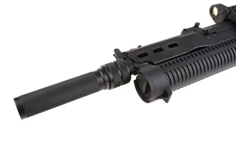 Airsoft samopal PP-19 Bizon s tlumičem a kolimátor