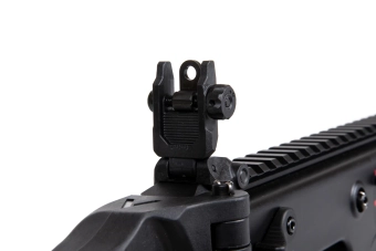 The Krytac Kriss Vector Submachine Airsoft Gun with Mock Suppressor in Black
