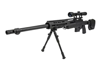 MB4411D sniper rifle replica with scope and bipod - black