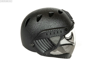 WarQ Full Face First Helmet Black Rough (OUTLET)