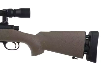 Replika karabinu snajperskiego SW-04 (z lunetą i dwójnogiem) - tan
