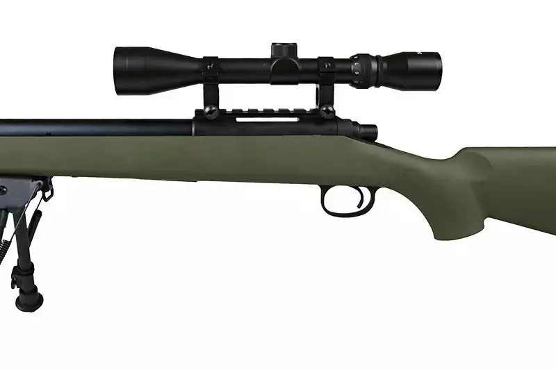 Réplique de fusil de précision SW-10 avec lunette et bipied (Upgraded) - olive 