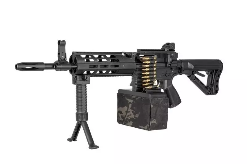 airsoft G&amp;G CM16 LMG Stealth Machine Gun Noir (OUTLET)