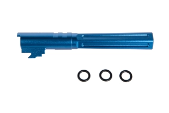 Barril exterior de aluminanio LA Capa Customs HEXCUT para réplicass TM Hi-Capa 5.1 Azul