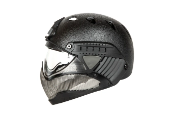 Replika helma Full Face First - Black Rough