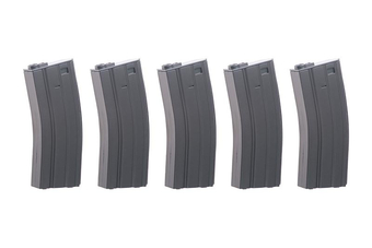 Set of 5 Real-Cap 30 BB M4/M16 Magazine - Grey