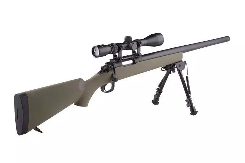 Réplique de fusil de précision SW-10 avec lunette et bipied (Upgraded) - tan 