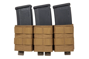 Driedubbele open magazijntas 7,62 mm Wosport Coyote Bruin