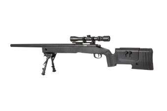 Fusil airsoft lunette de visée SA-S02 CORE™ et bipied - noir