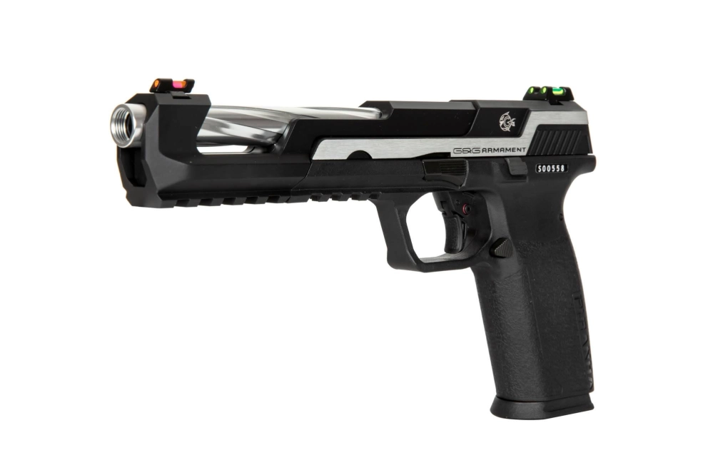Airsoft pistole Piranha SL - stříbrná