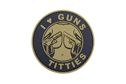 Galón 3D - I Love Guns Titties - tan