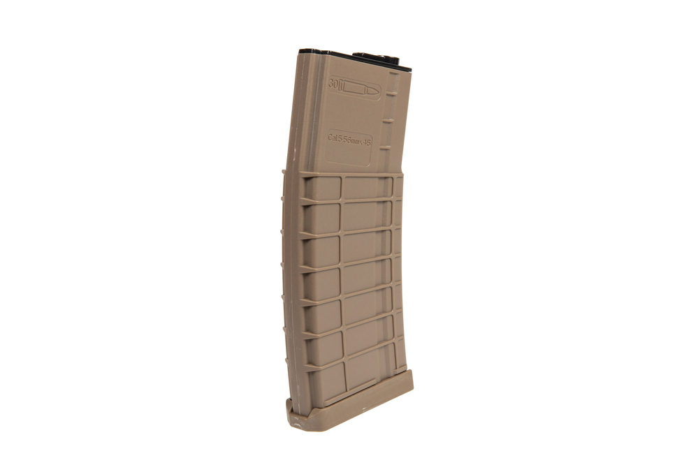 Chargeur hi-cap 350 pastilles pour répliques M4/M16 - tan