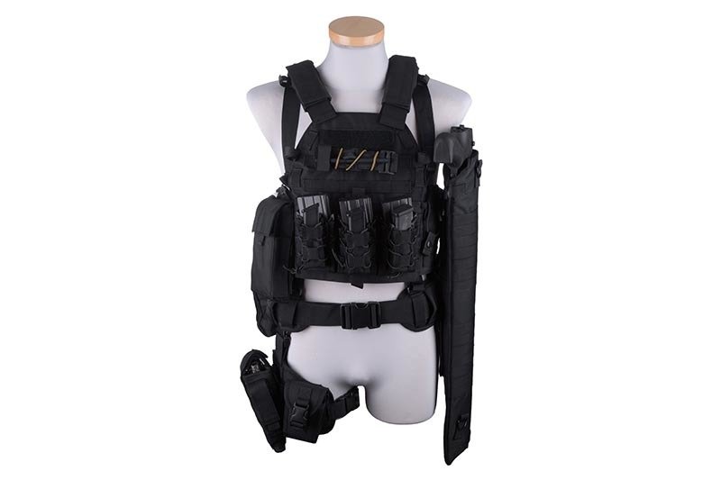 Panneau de cuisse modulaire avec holster - noir