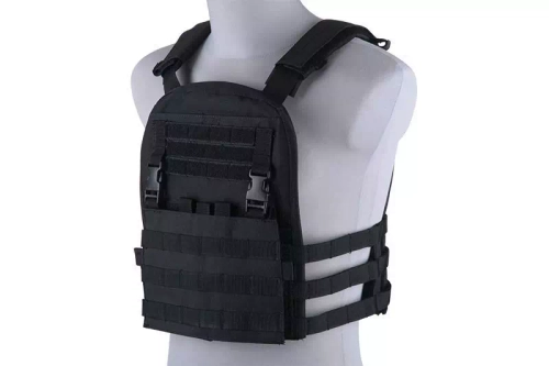Gilet plate carrier avec panneau détachable - noir