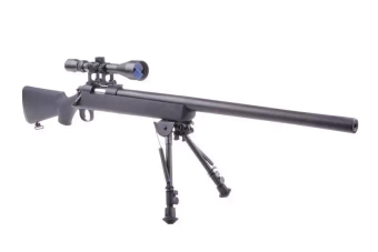 Réplique de fusil de précision SW-10 avec lunette et bipied (Upgraded) - noir  